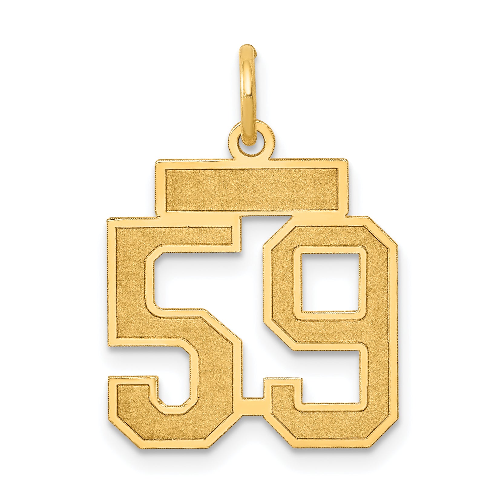14k Small Satin Number 59 Charm