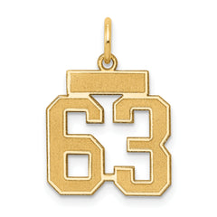 14k Small Satin Number 63 Charm