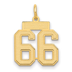 14k Small Satin Number 66 Charm