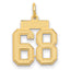14k Small Satin Number 68 Charm