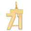 14k Small Satin Number 71 Charm