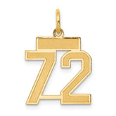 14k Small Satin Number 72 Charm