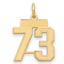 14k Small Satin Number 73 Charm