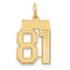 14k Small Satin Number 81 Charm