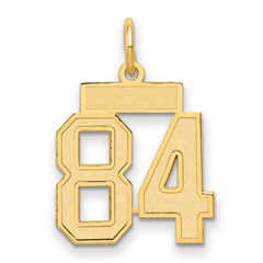 14k Small Satin Number 84 Charm