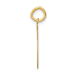 14K Gold Small Satin Number 85 Charm Brushed Finish, Laser-Cut Design