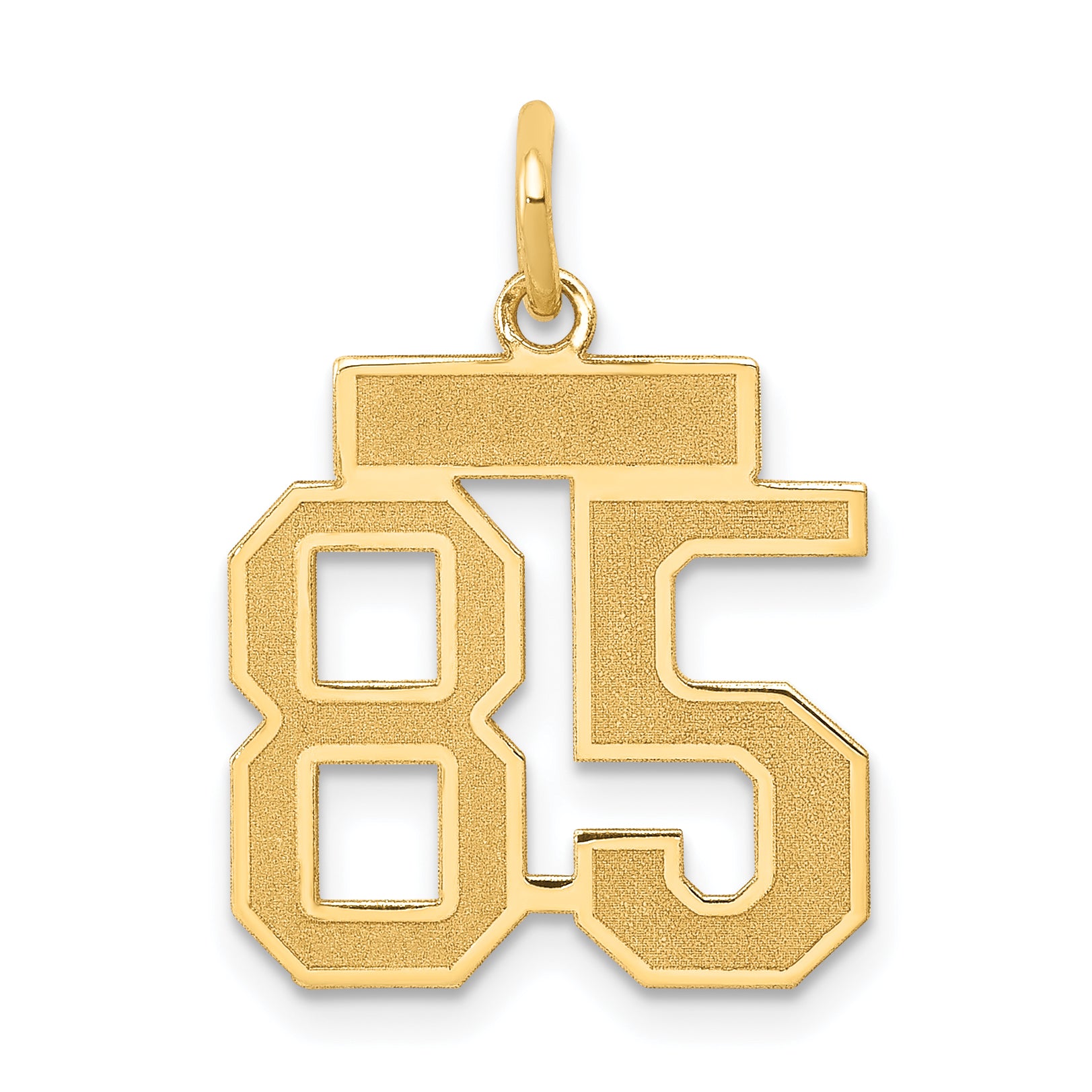 14k Small Satin Number 85 Charm