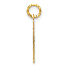 14K Gold Small Satin Number 87 Charm with Brushed Finish