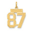 14k Small Satin Number 87 Charm