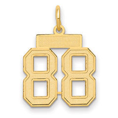 14k Small Satin Number 88 Charm