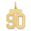 14k Small Satin Number 90 Charm
