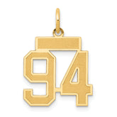 14k Small Satin Number 94 Charm