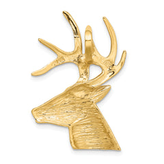 14K Gold Laser Cut Deer Pendant for Men Polished Solid Design