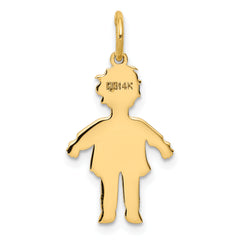 14K Gold Small Boy Charm Pendant with Polished Finish | Solid & Elegant Design