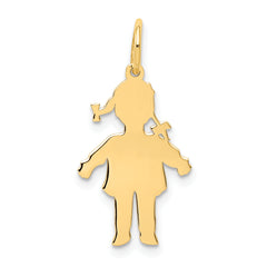 14k Plain Polished Small Girl Charm