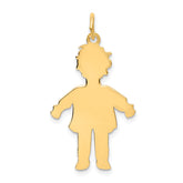 14k Plain Polished Large Boy Charm