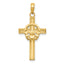 14k Polished Claddagh Cross Pendant