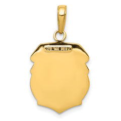 14K Gold Saint Michael Medal Pendant with Solid Flat Design