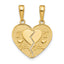 14k I LOVE YOU Break Apart Heart Charm