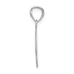 14K White Gold Claddagh Pendant with Diamond-Cut Brushed Finish Elegant Solid Design