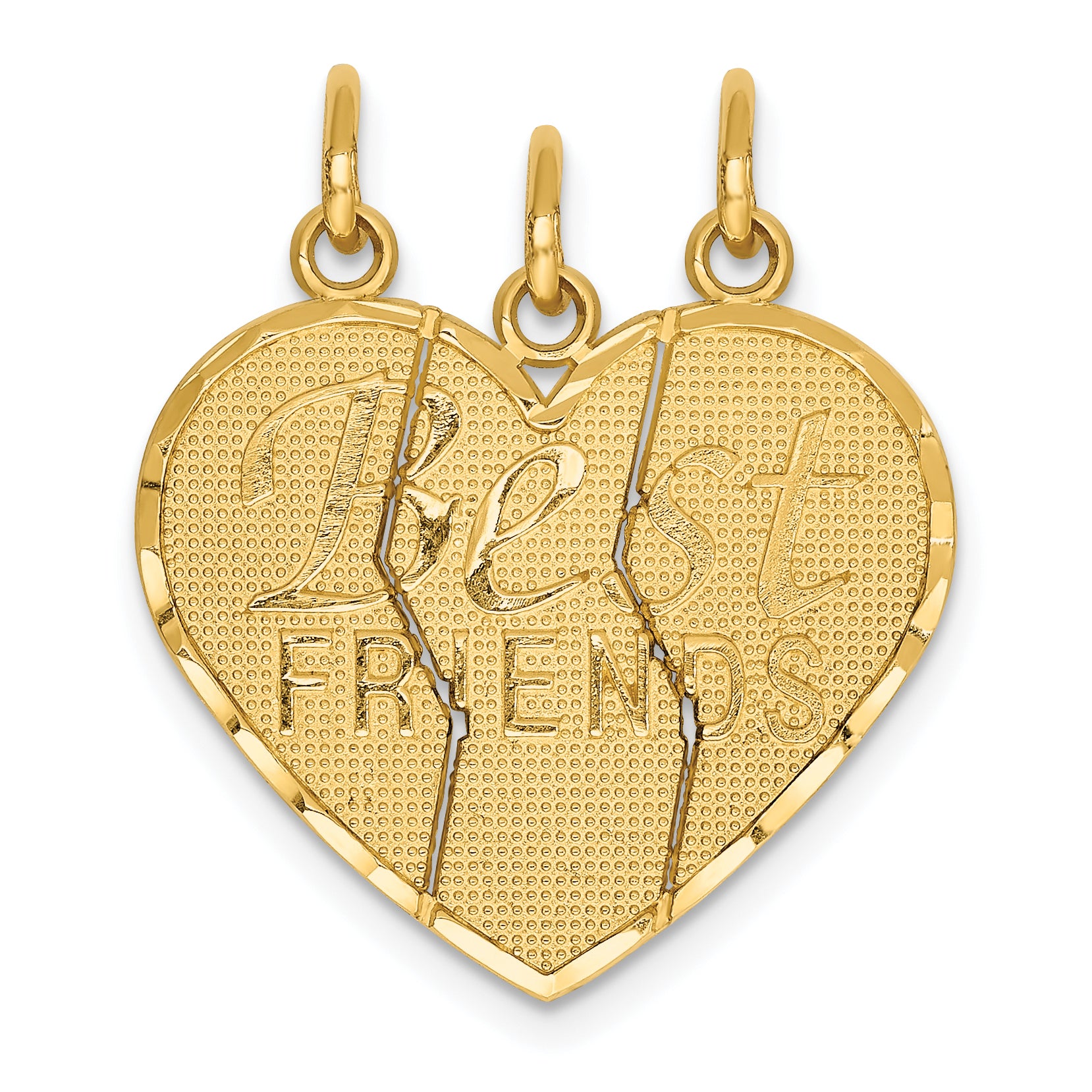 14k 3 piece Break-apart BEST FRIENDS Charm Set