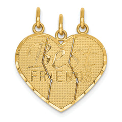 14k 3 piece Break-apart BEST FRIENDS Charm Set