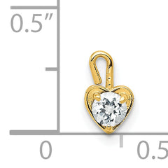 14ky April Synthetic Birthstone Heart Charm