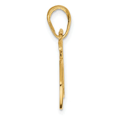 14K Gold Polished Bicycle Charm for Men Solid Cast Design