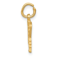 14K Gold Butterfly Charm with Brushed Diamond-Cut Finish Elegant & Textured