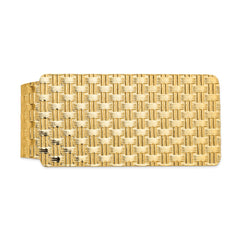 14K Yellow Gold Men's Polished Basketweave Money Clip by Sophia Jewelers