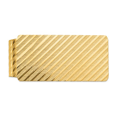 Sophia Jewelers 14K Gold Men's Solid Textured Money Clip in Yellow Gold