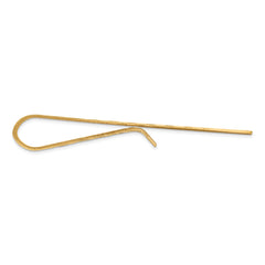 14K Gold Men's Polished Textured Tie Bar Elegant Design