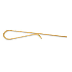 14K Gold Men's Textured Tie Bar with Polished Finish