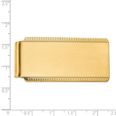 14K Engraveable Sandblast & Edge-Design Money Clip