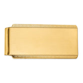 14K Gold Men's Engravable Sandblast Edge Money Clip with Brushed Finish
