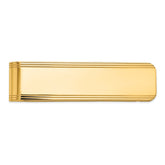 14K Gold Men's Grooved Polished Money Clip with Engravable Design