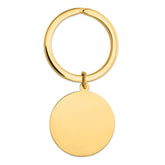 14K Gold Unisex Engravable Polished Disc Key Ring by Sophia Jewelers