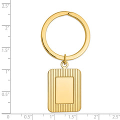 14K Rectangle Disc Key Ring