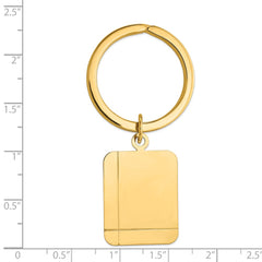 14K Rectangle Disc Key Ring