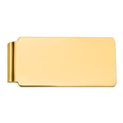 14K Gold Polished Money Clip with Engravable Sophisticated Design for Men