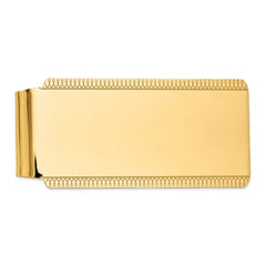 14K Gold Polished Men's Money Clip with Engravable Design