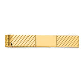 14K Gold Men's Polished Tie Bar with Engravable Elegant Design
