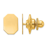 14K Gold Men's Engravable Octagon Tie Tac with Polished Finish