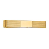 14K Gold Men's Grooved Engravable Money Clip with Polished Finish