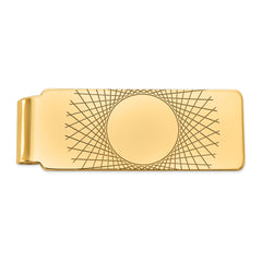Sophia Jewelers Men's 14K Gold Geometric Money Clip with Polished Finish