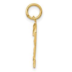 14K Gold Diamond-Cut Number 2 Charm with Polished Finish