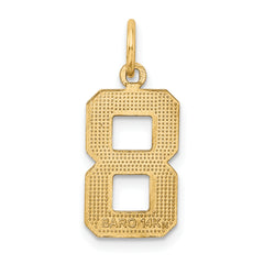14K Gold Diamond-Cut Number 8 Charm Pendant Polished Medium
