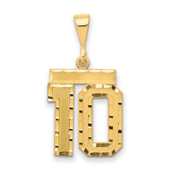 14k Medium Diamond-cut Number 10 Charm