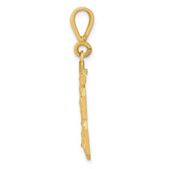 14K Gold Diamond-Cut Number 13 Charm with Polished Finish