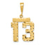 14k Medium Diamond-cut Number 13 Charm